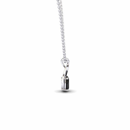 Black & White Diamond Swirl Necklace - Natalia