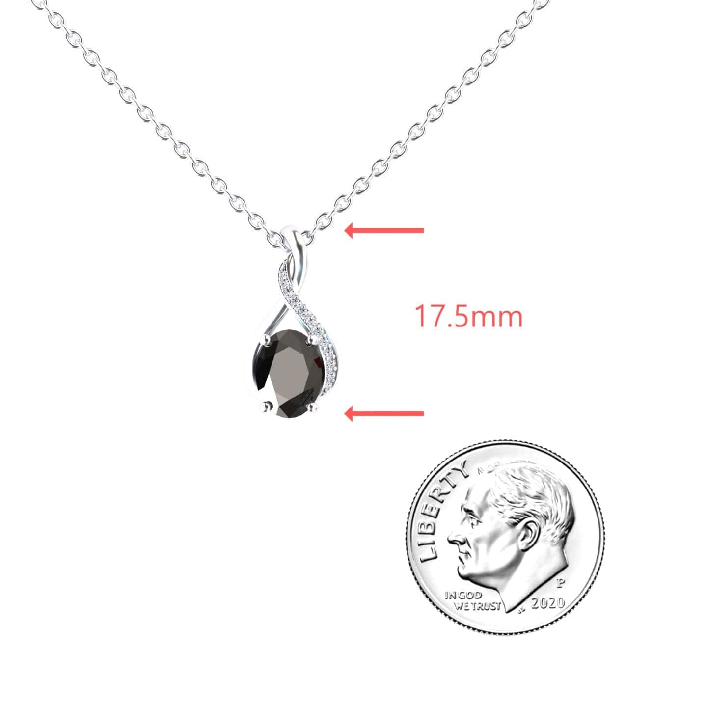 Black & White Diamond Swirl Necklace - Natalia
