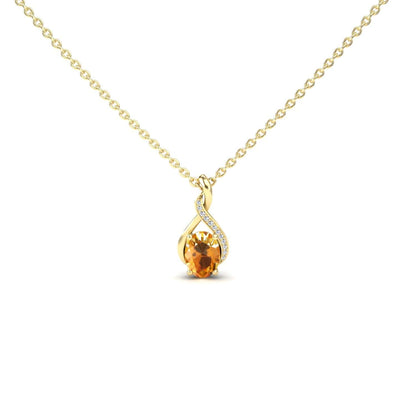 Citrine & Diamond Swirl Necklace
