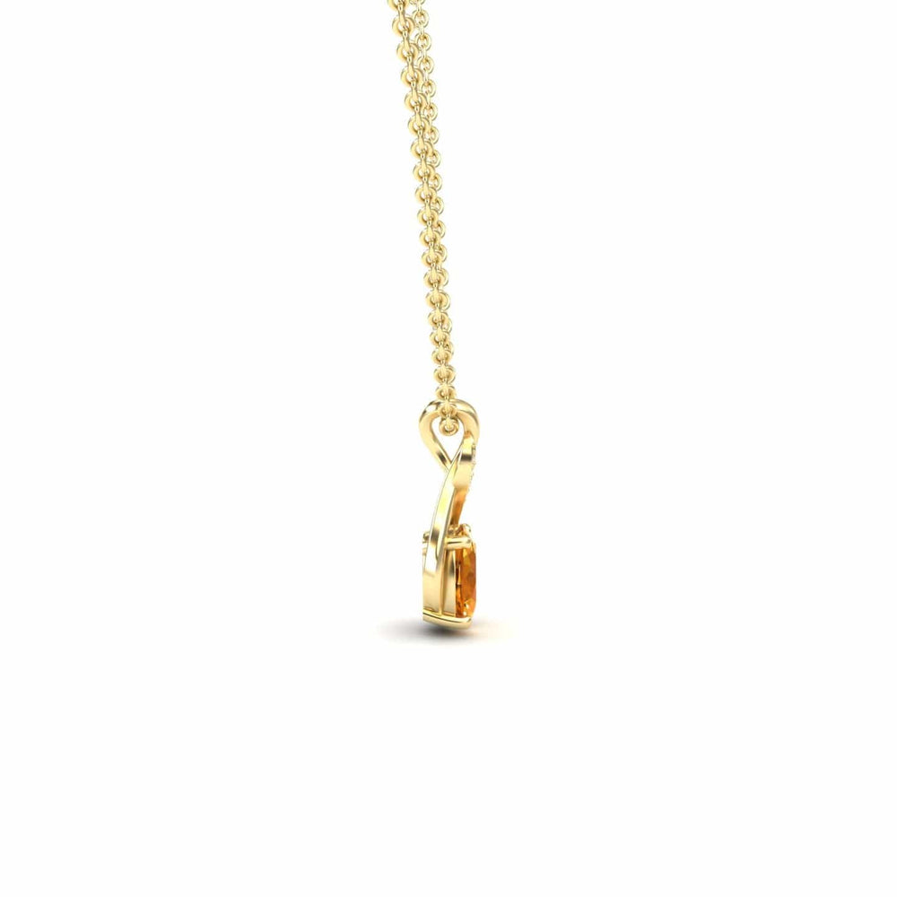 Citrine & Diamond Swirl Necklace - Natalia