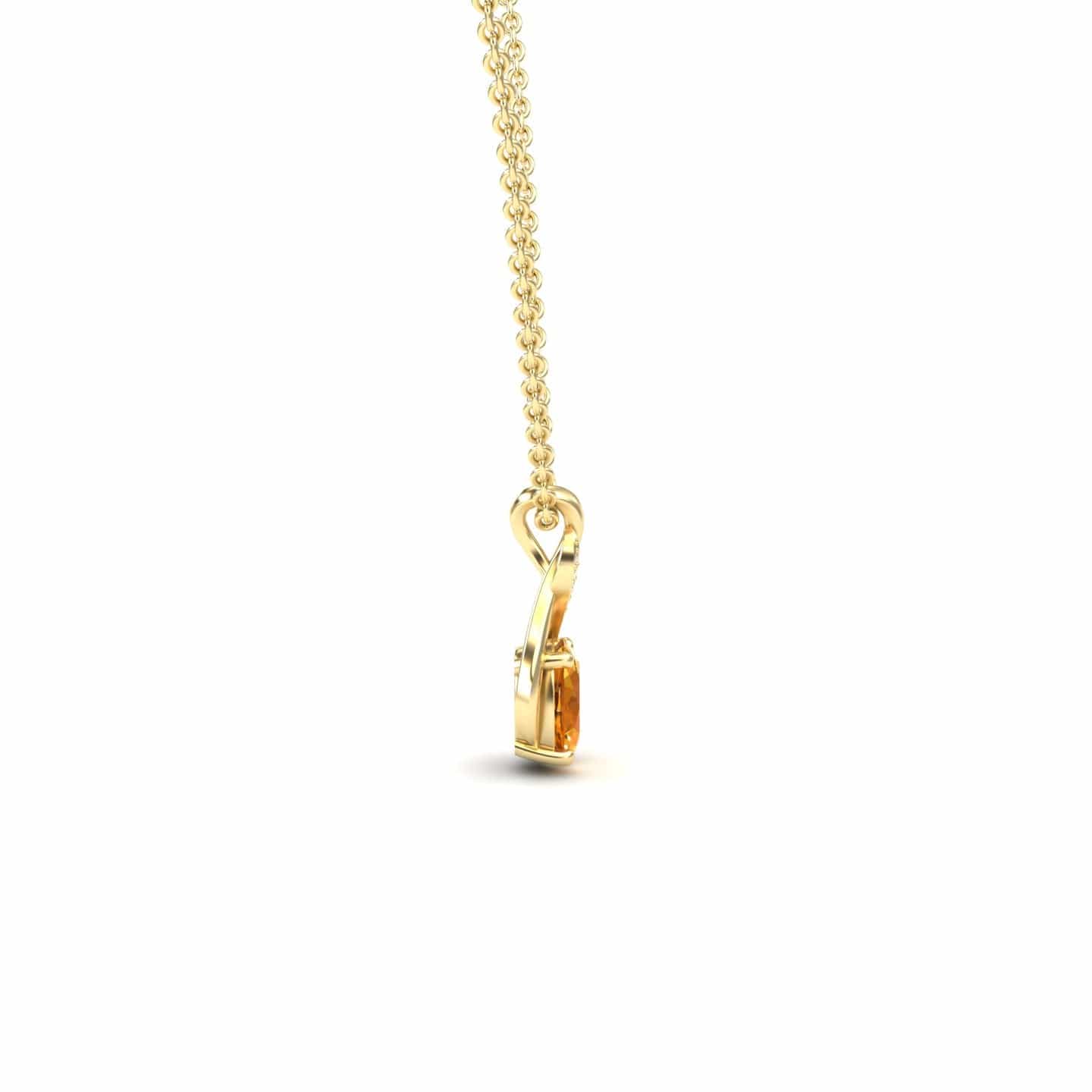 Citrine & Diamond Swirl Necklace - Natalia