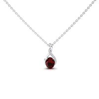 Garnet & Diamond Swirl Necklace - Natalia