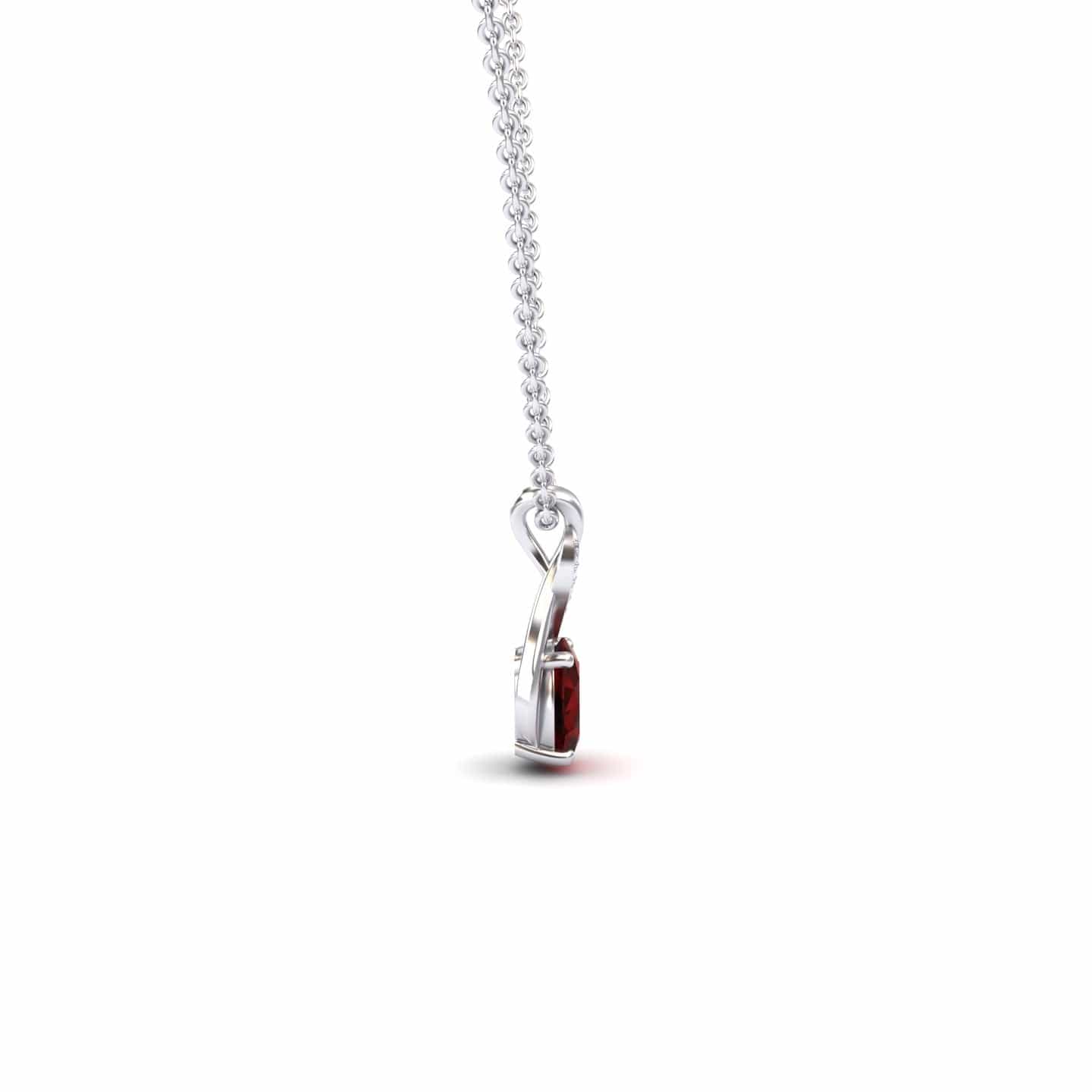 Garnet & Diamond Swirl Necklace - Natalia