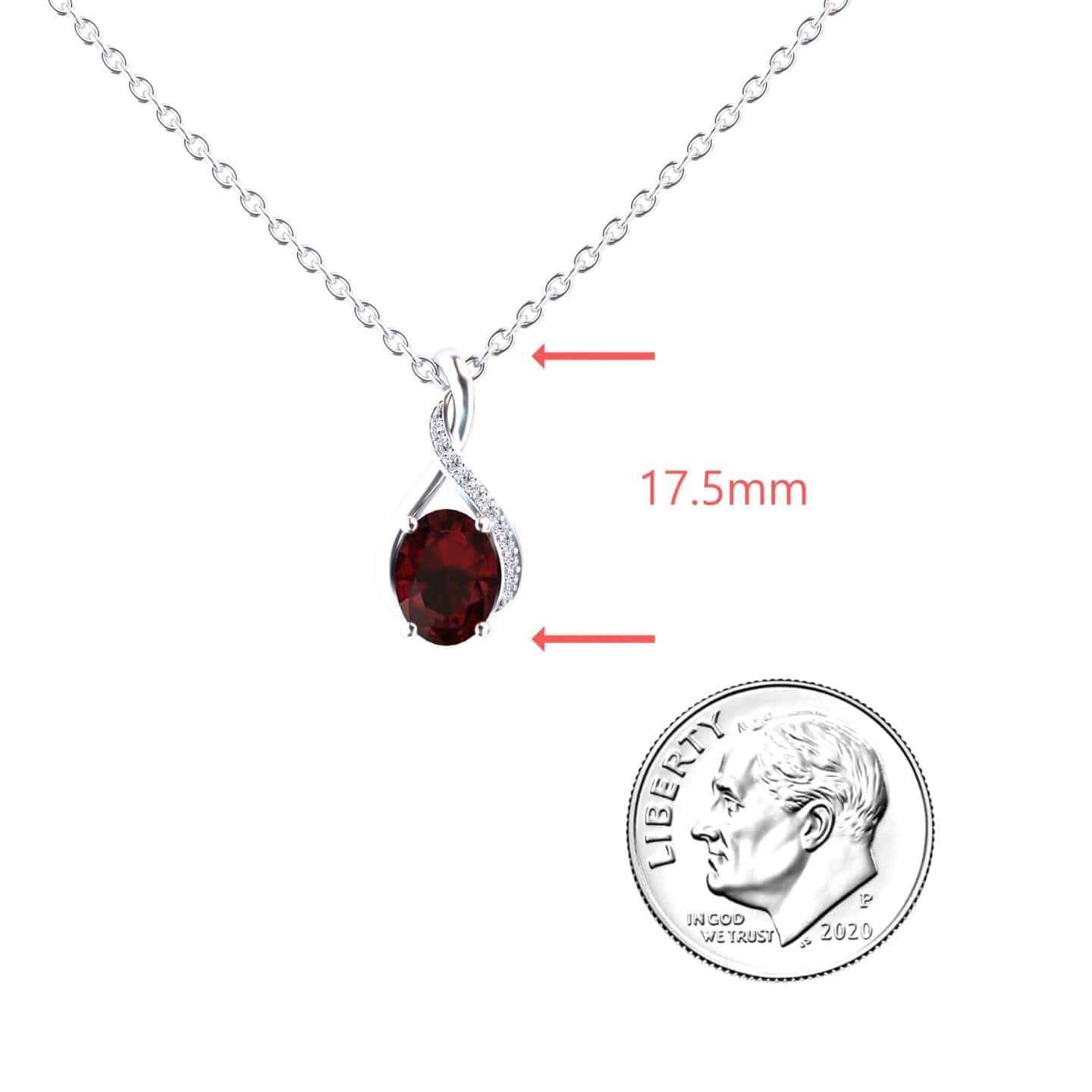Garnet & Diamond Swirl Necklace - Natalia