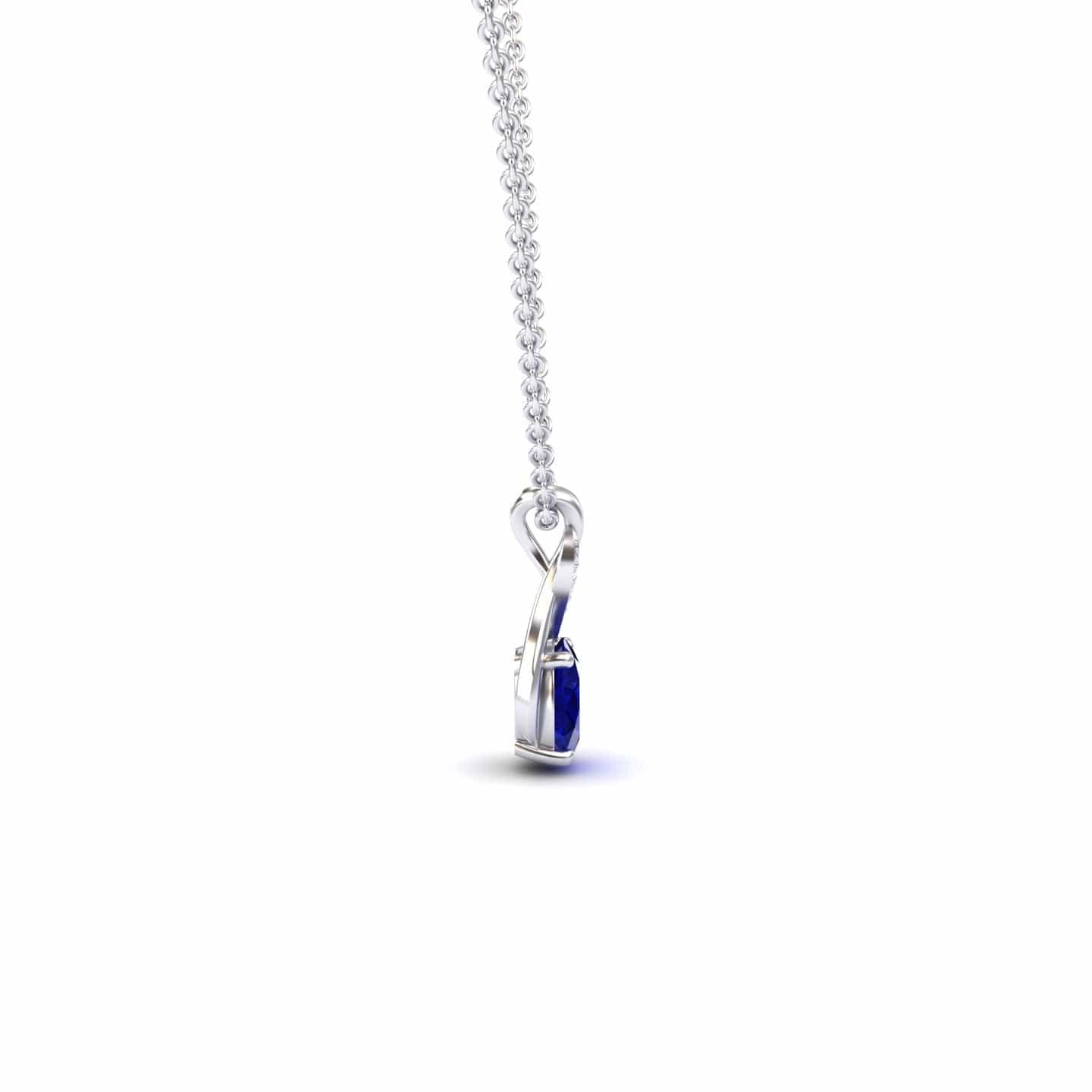 Blue Sapphire & Diamond Swirl Necklace - Natalia