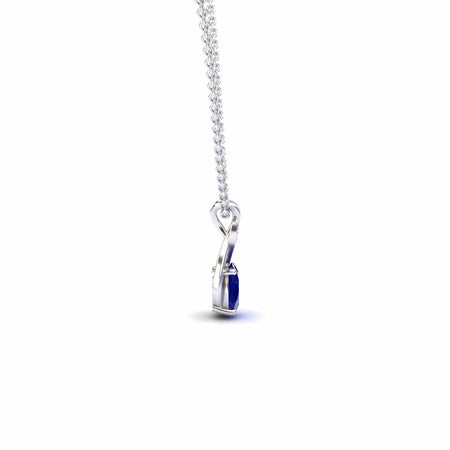 Blue Sapphire & Diamond Swirl Necklace - Natalia