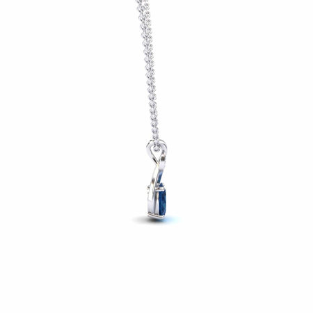 London Blue Topaz & Diamond Swirl Necklace - Natalia
