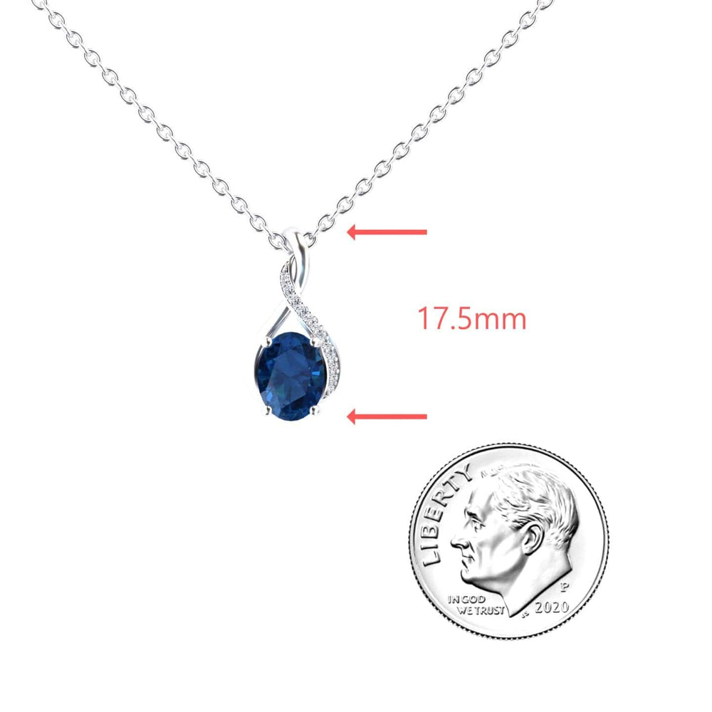 London Blue Topaz & Diamond Swirl Necklace - Natalia