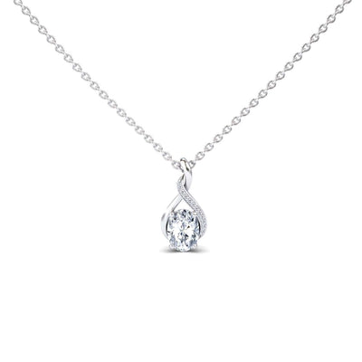 Lab Grown White Diamond Swirl Necklace
