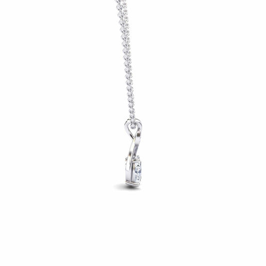 Lab Grown White Diamond Swirl Necklace - Natalia