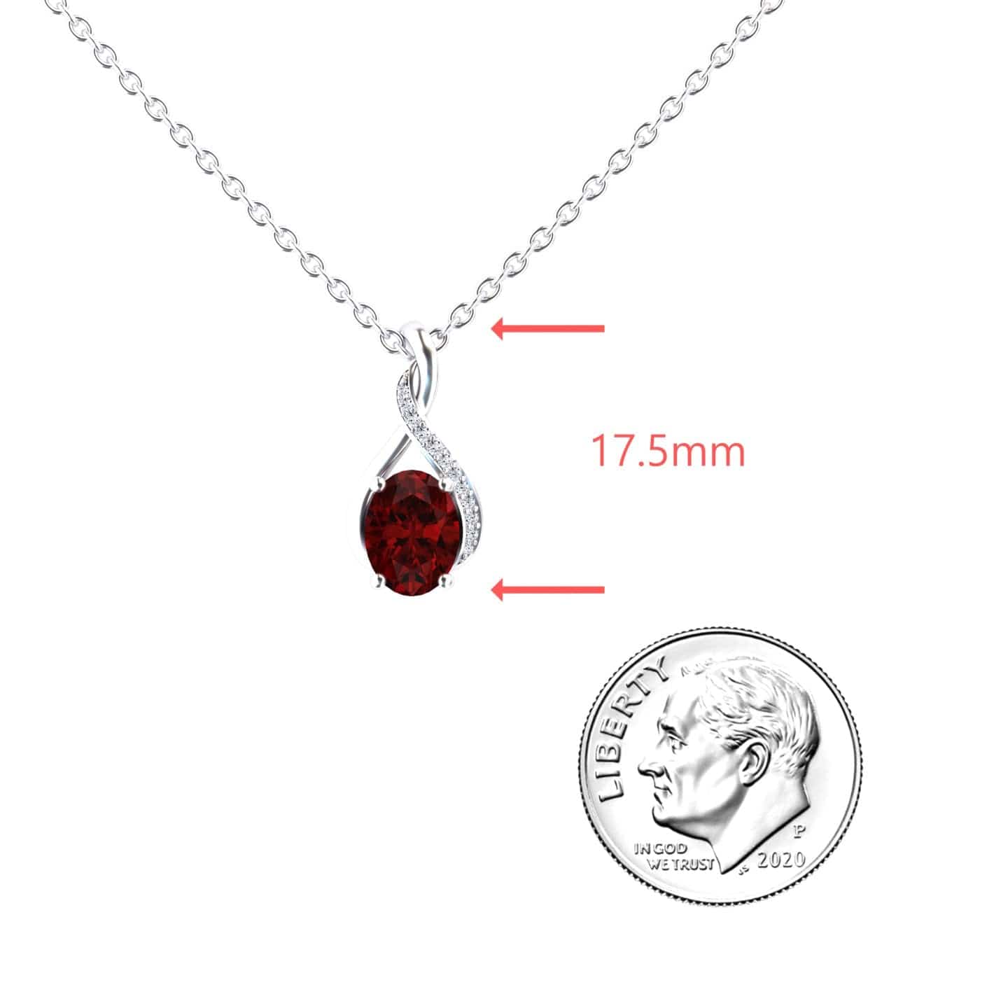 Lab Grown Ruby & Diamond Swirl Necklace - Natalia