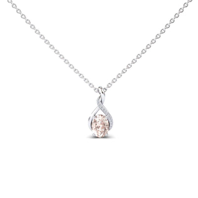Morganite & Diamond Swirl Necklace