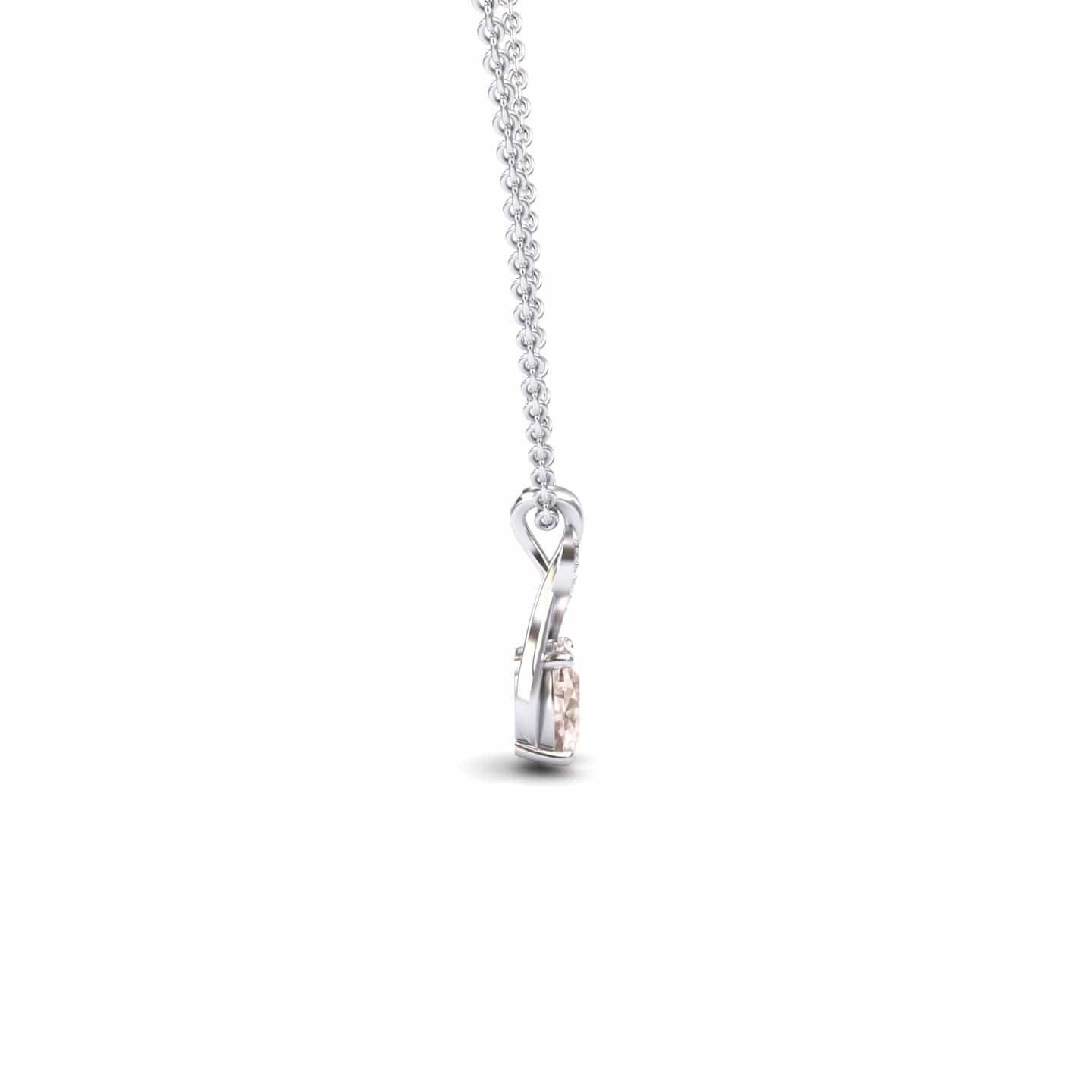Morganite & Diamond Swirl Necklace - Natalia