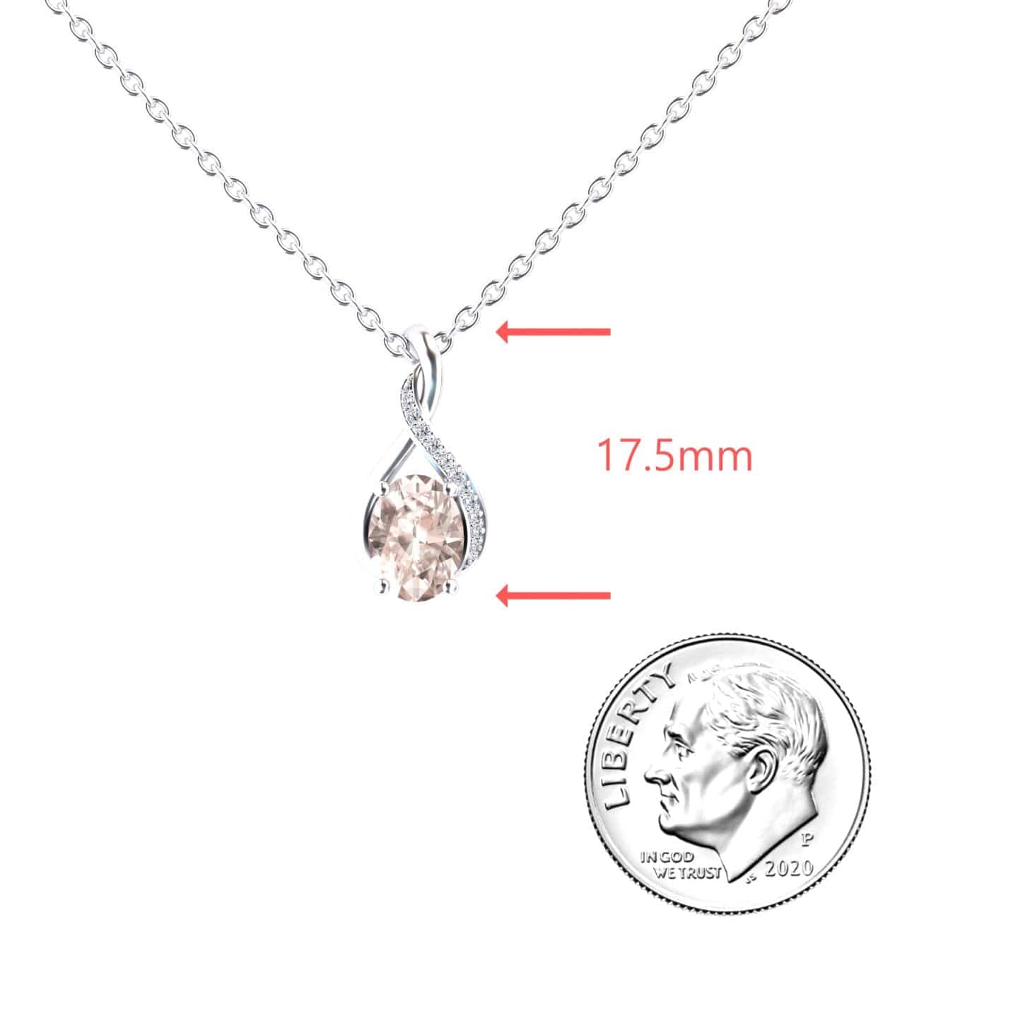 Morganite & Diamond Swirl Necklace - Natalia