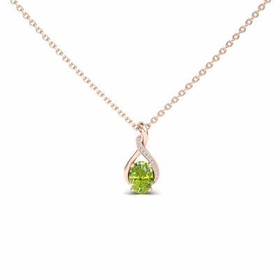 Peridot & Diamond Swirl Necklace