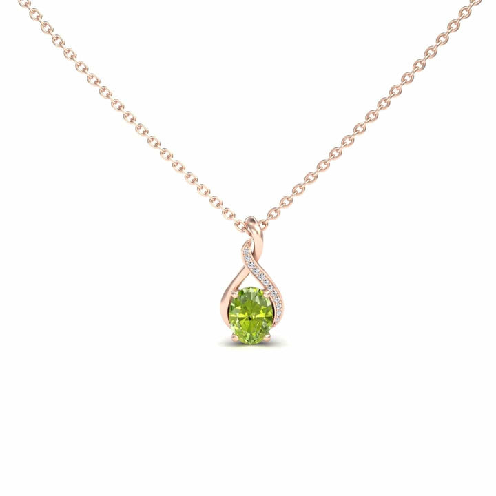 Peridot & Diamond Swirl Necklace - Natalia