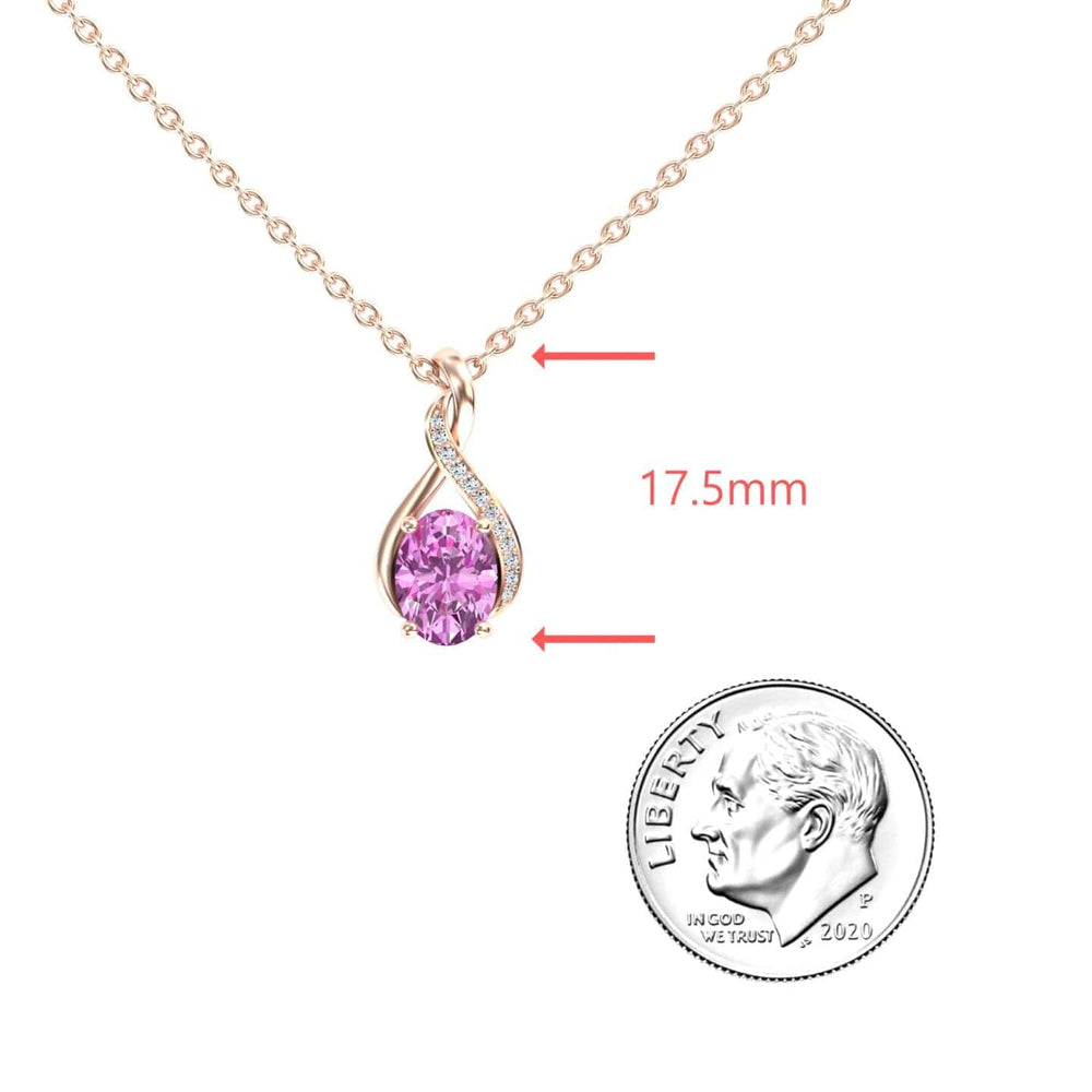 Pink Sapphire & Diamond Swirl Necklace - Natalia