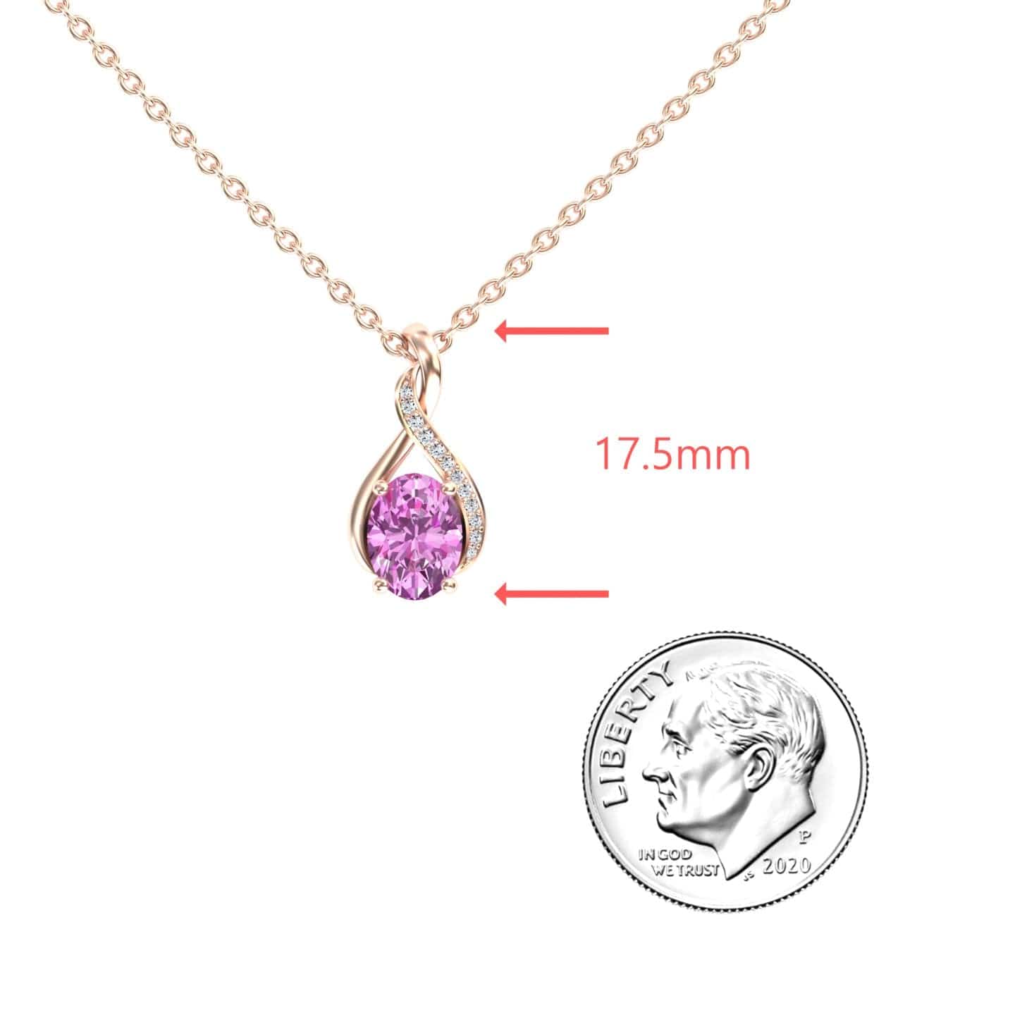Pink Sapphire & Diamond Swirl Necklace - Natalia