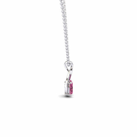 Pink Tourmaline & Diamond Swirl Necklace - Natalia