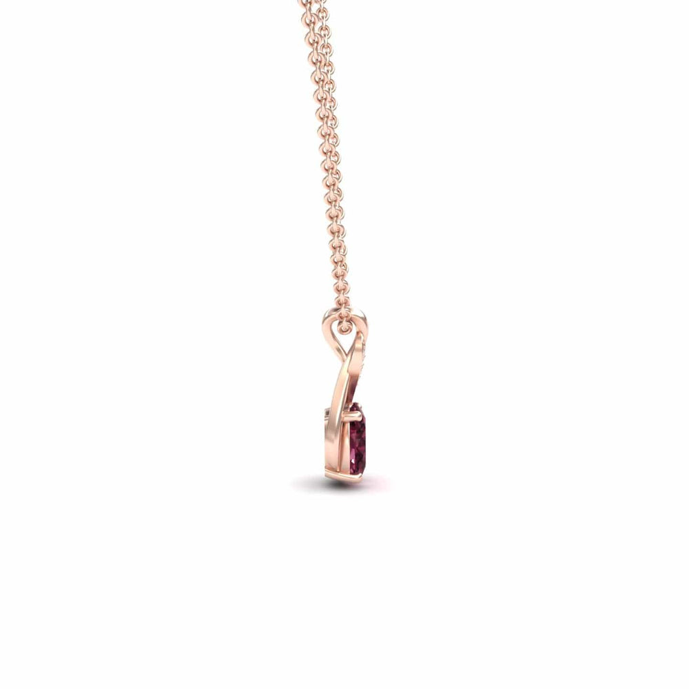 Rhodolite Garnet & Diamond Swirl Necklace - Natalia