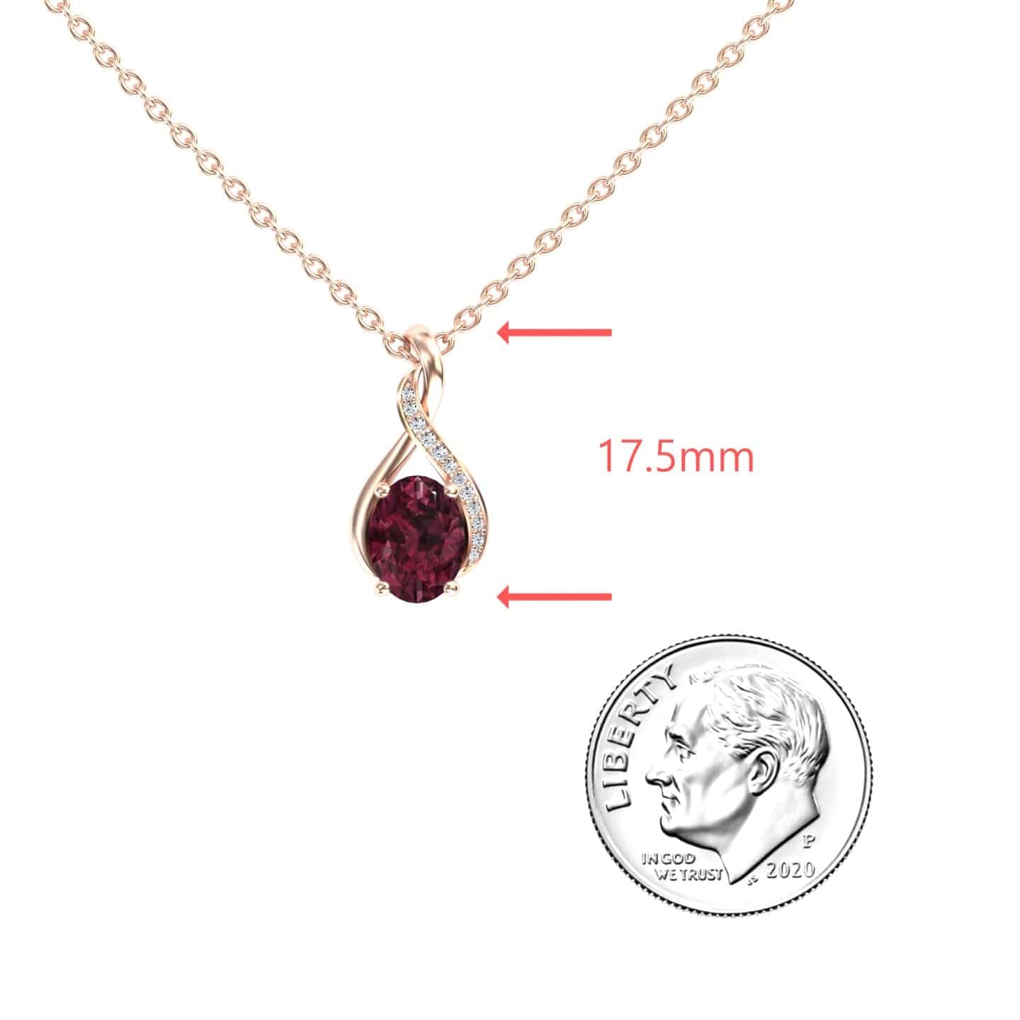 Rhodolite Garnet & Diamond Swirl Necklace - Natalia