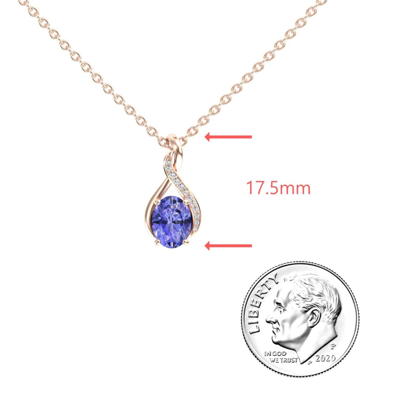 Tanzanite & Diamond Swirl Necklace - Natalia