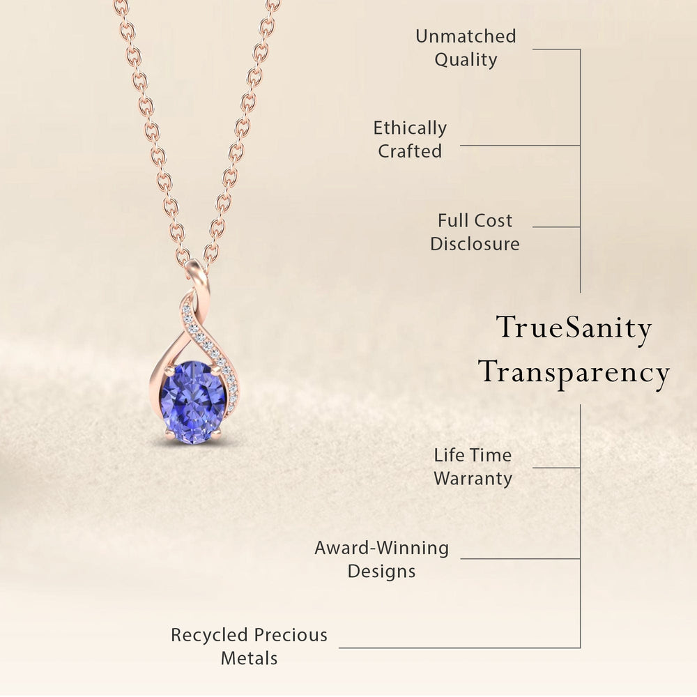 Tanzanite & Diamond Swirl Necklace - Natalia
