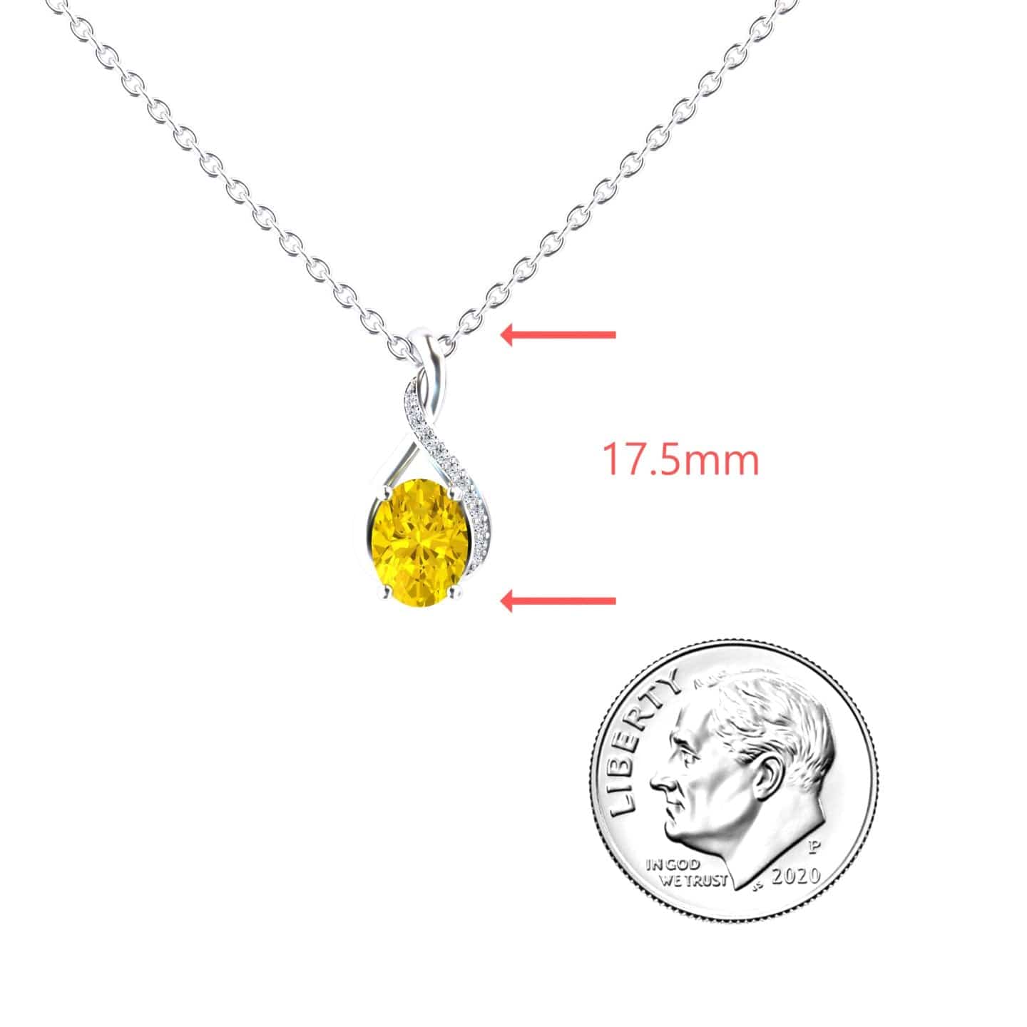 Yellow Sapphire & Diamond Swirl Necklace - Natalia