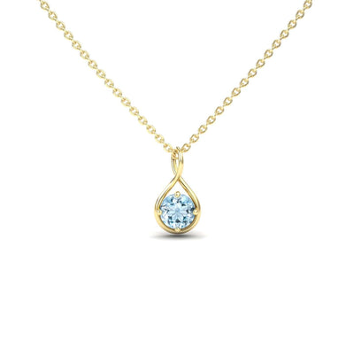 Aquamarine Infinity Teardrop Necklace