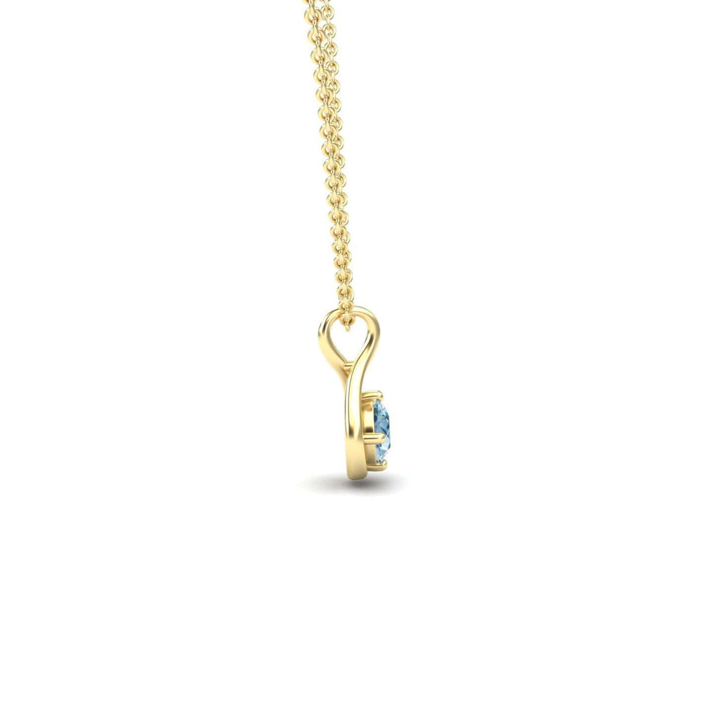 Aquamarine Infinity Teardrop Necklace - Paulina