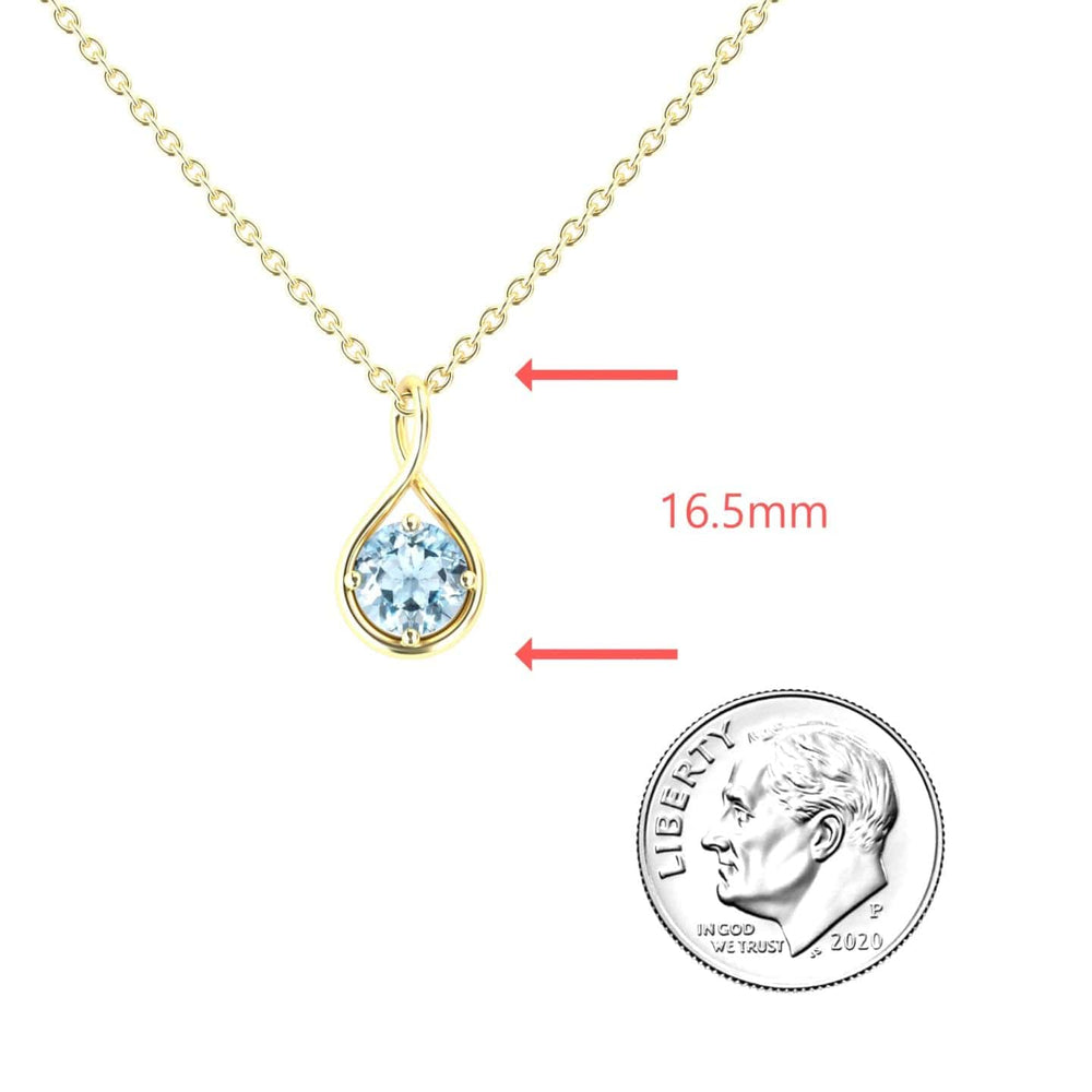 Aquamarine Infinity Teardrop Necklace - Paulina