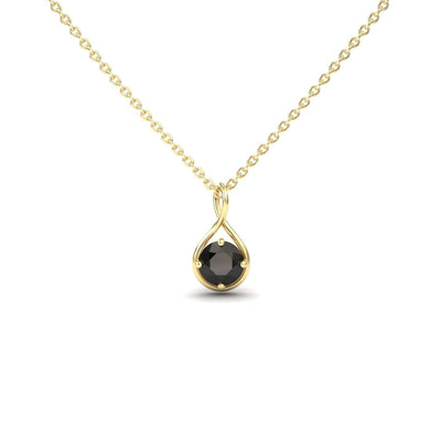 Black Diamond Infinity Teardrop Necklace