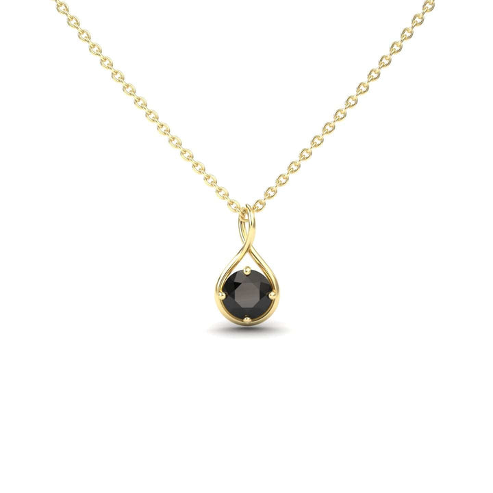 Black Diamond Infinity Teardrop Necklace - Paulina