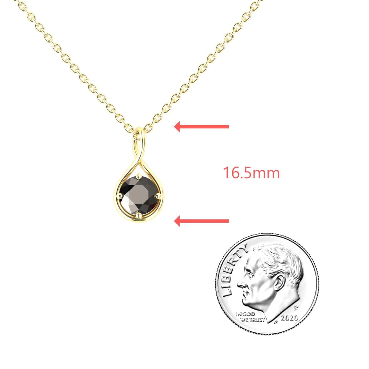 Black Diamond Infinity Teardrop Necklace - Paulina