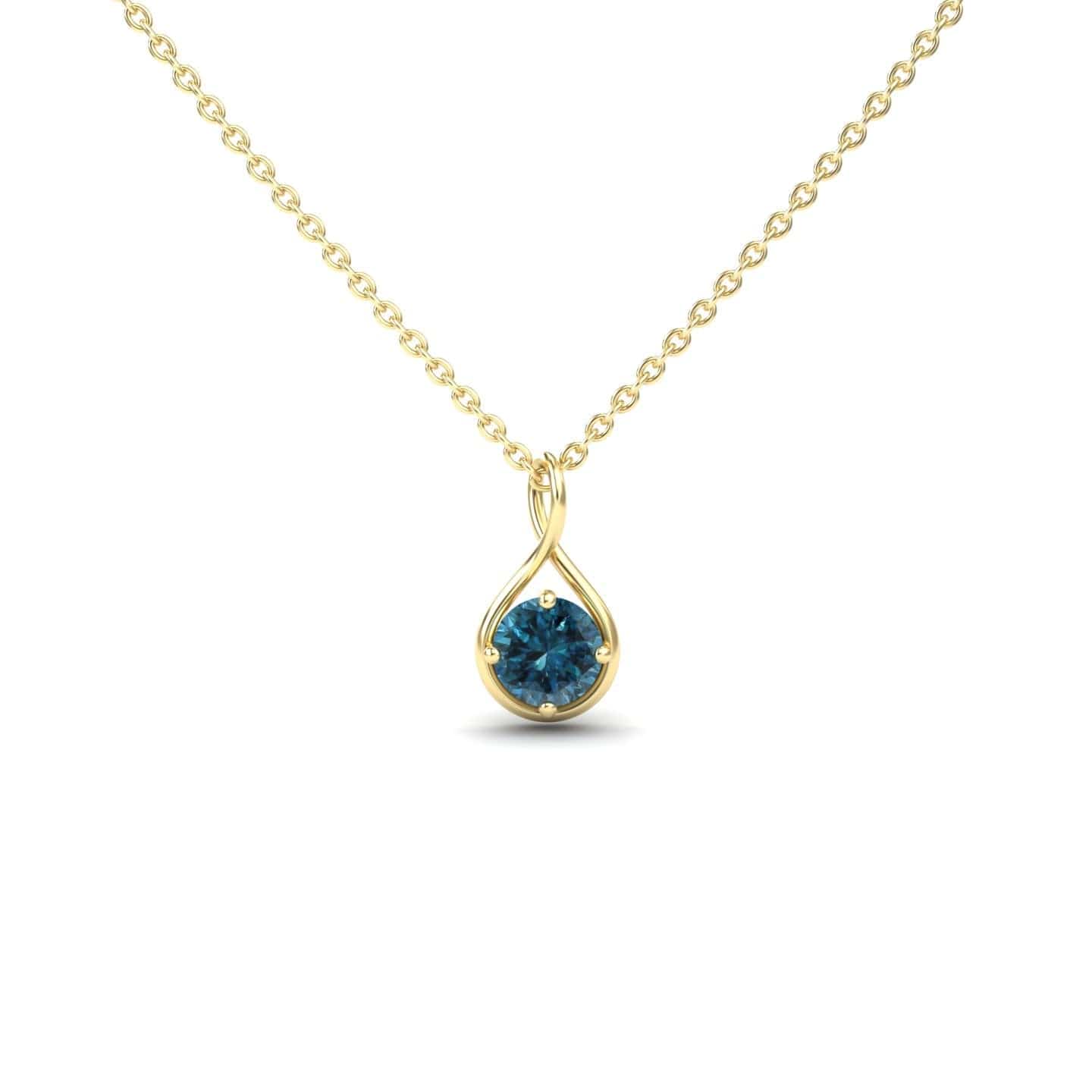 Blue Diamond Infinity Teardrop Necklace - Paulina