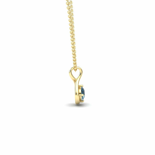 Blue Diamond Infinity Teardrop Necklace - Paulina