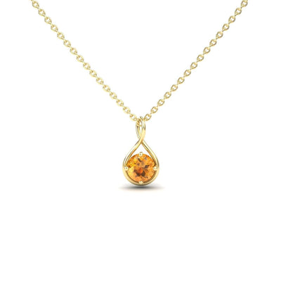 Citrine Infinity Teardrop Necklace