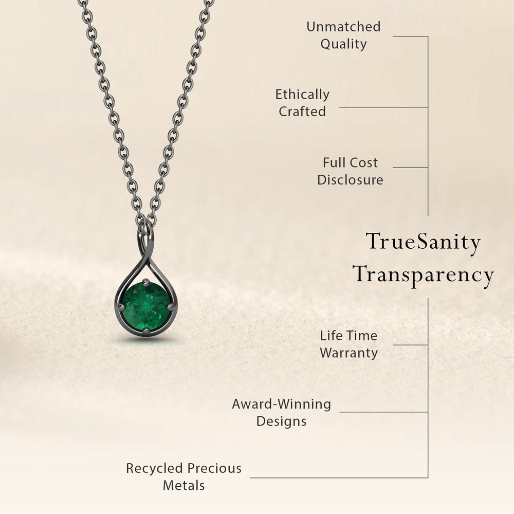 Emerald Infinity Teardrop Necklace - Paulina
