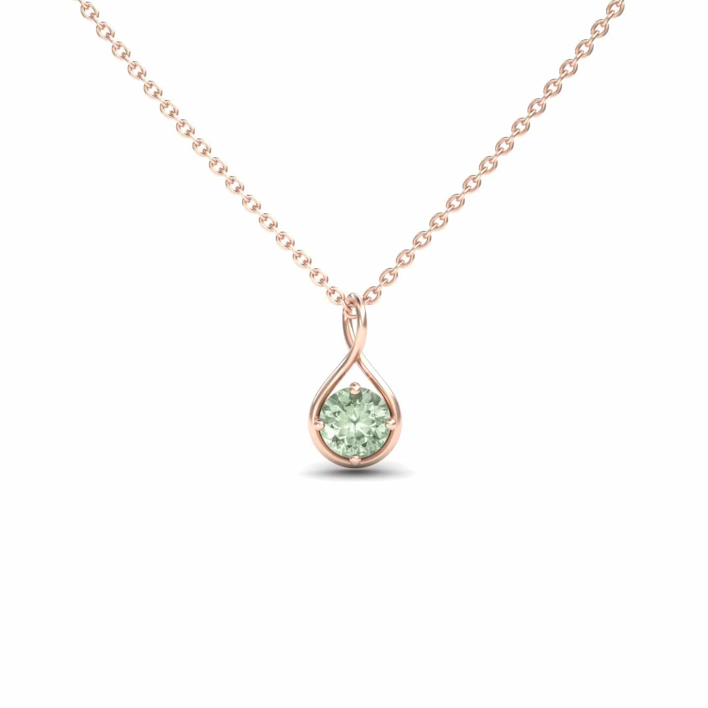 Green Amethyst Infinity Teardrop Necklace - Paulina