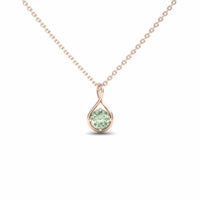 Green Amethyst Infinity Teardrop Necklace - Paulina