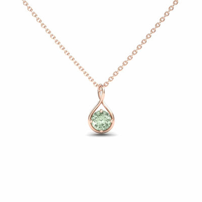 Green Amethyst Infinity Teardrop Necklace