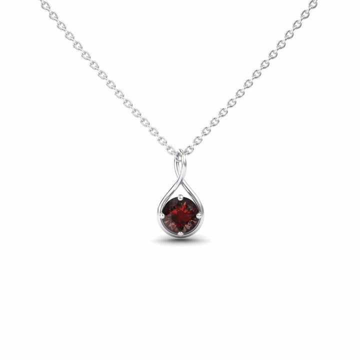 Garnet Infinity Teardrop Necklace - Paulina