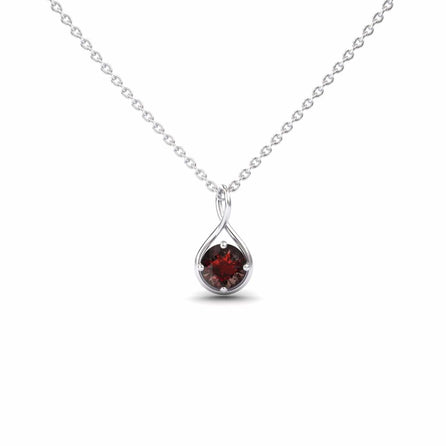 Garnet Infinity Teardrop Necklace - Paulina