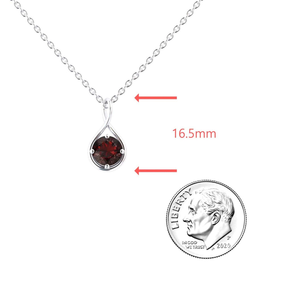 Garnet Infinity Teardrop Necklace - Paulina