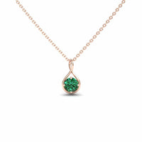 Green Diamond Infinity Teardrop Necklace - Paulina