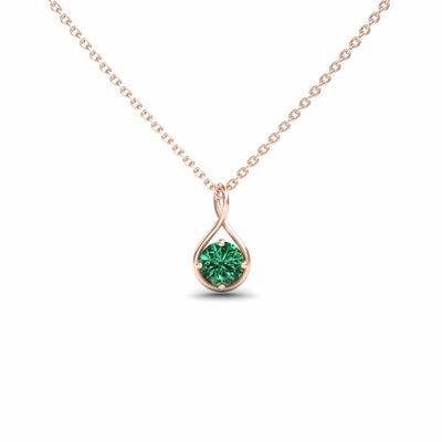 Green Diamond Infinity Teardrop Necklace