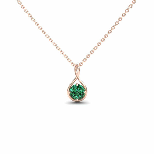 Green Diamond Infinity Teardrop Necklace - Paulina