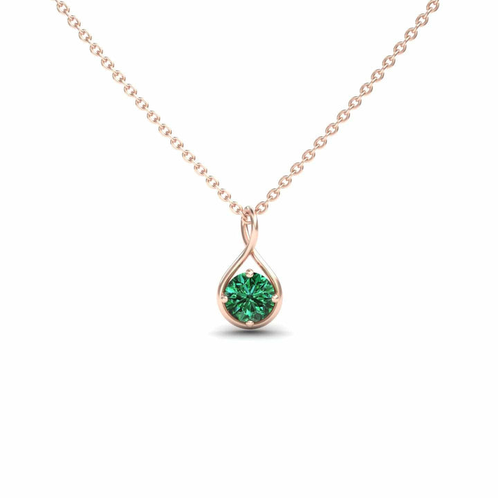 Green Diamond Infinity Teardrop Necklace - Paulina