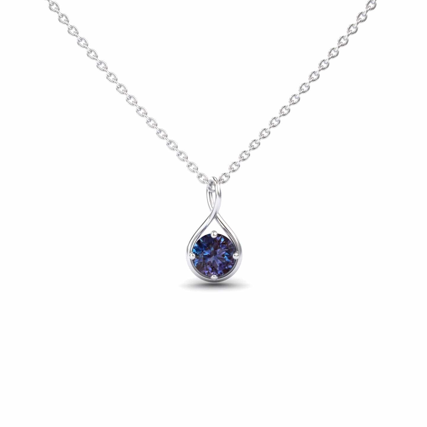 Lab Grown Alexandrite Infinity Teardrop Necklace - Paulina