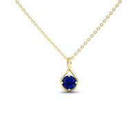 Lab Grown Blue Sapphire Infinity Teardrop Necklace - Paulina